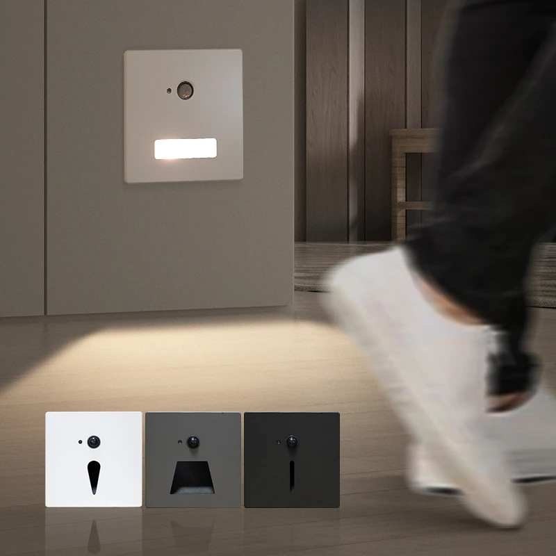 GONSU aluminium led step wall light small square smart motion sensor led stair light
