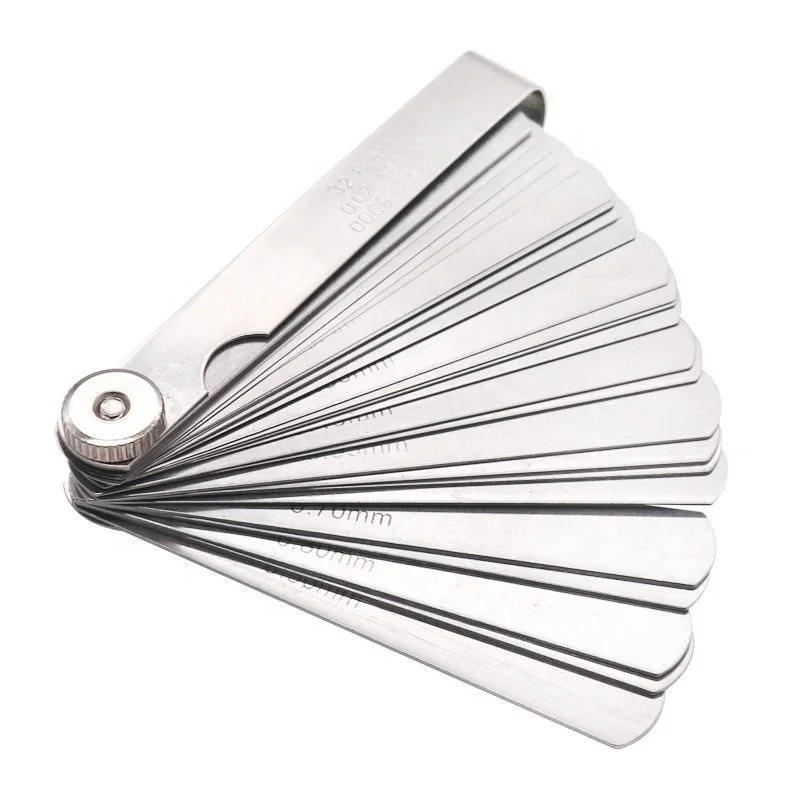 Hot Selling 16pcs 32pcs Blatt Bent and Straight Metric Inch Feeler Gauge Set