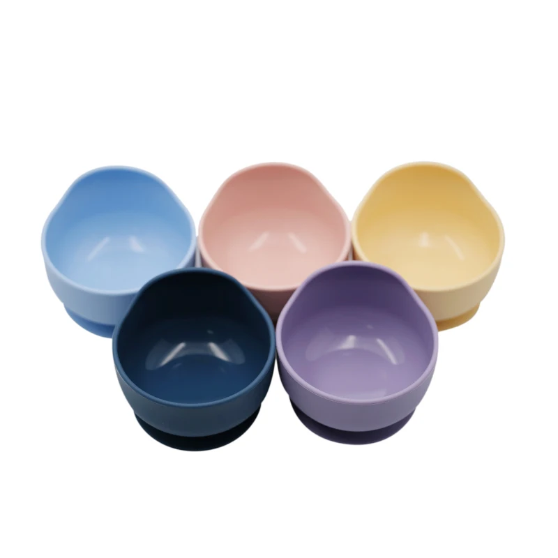 Customizable BPA   Baby Feeding Bowl Food Grade Silicone Tableware Dinnerware Food Grade Baby Silicone Suction Bowl
