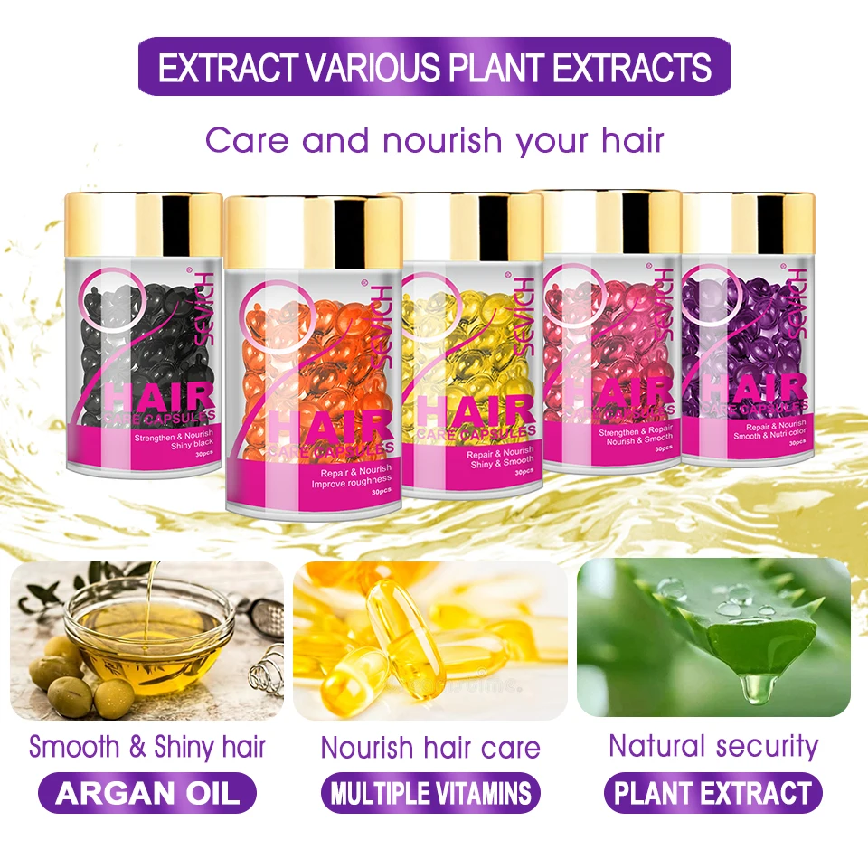 OEM Best vitamins E for hair regrowth Private label hair serum capsule Moisturizing Hair Care