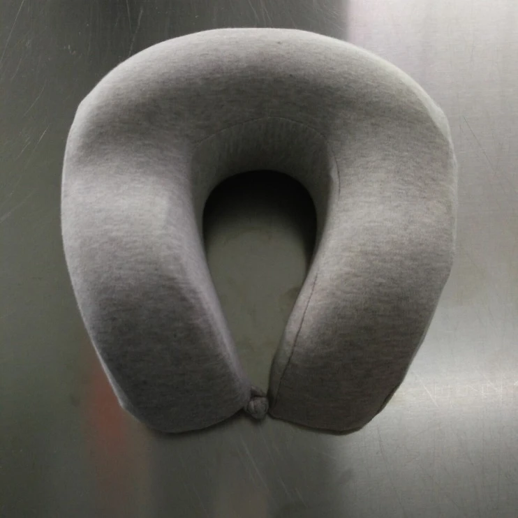 Personalized travel neck pillow with logo pocket and button