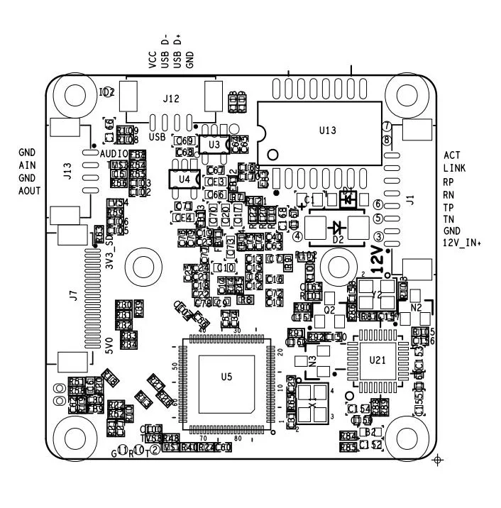 FSAN H.265 2MP IMX307 CMOS датчик системы камеры безопасности печатная