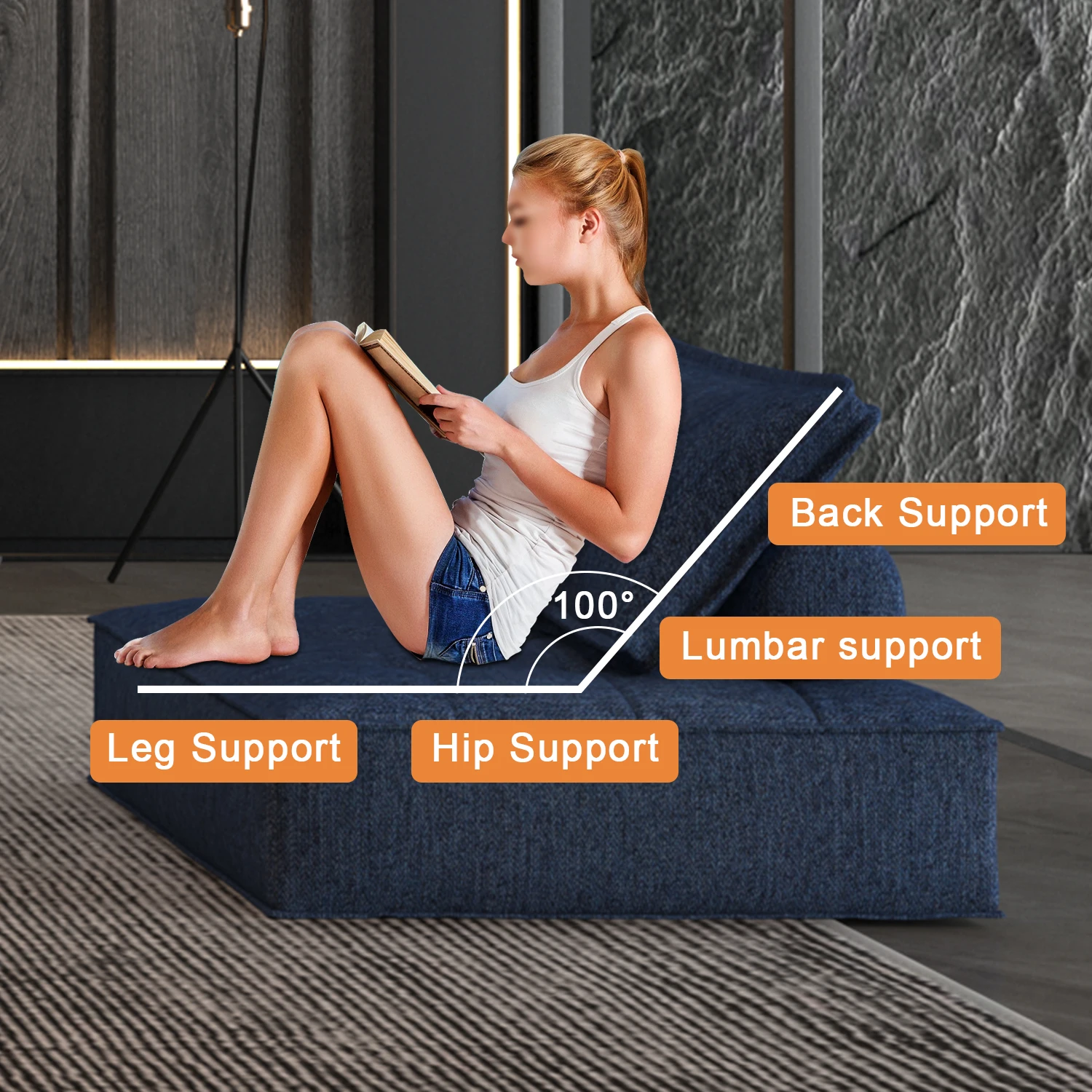 Drop shipping White Cotton Linen Factory Direct Selling Modular Sectional Sofa Free Combination For Apartment Living Room