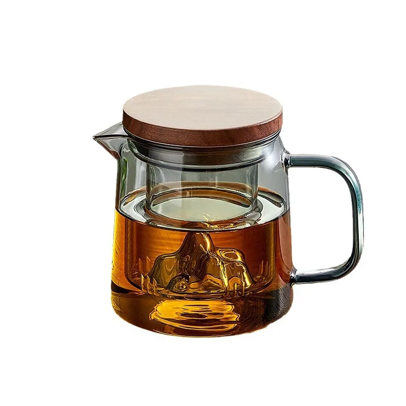 New High borosilicate Thickened Glass Cup mug With Lid For Tea And Water Separation Tea Cup With Tea Filter
