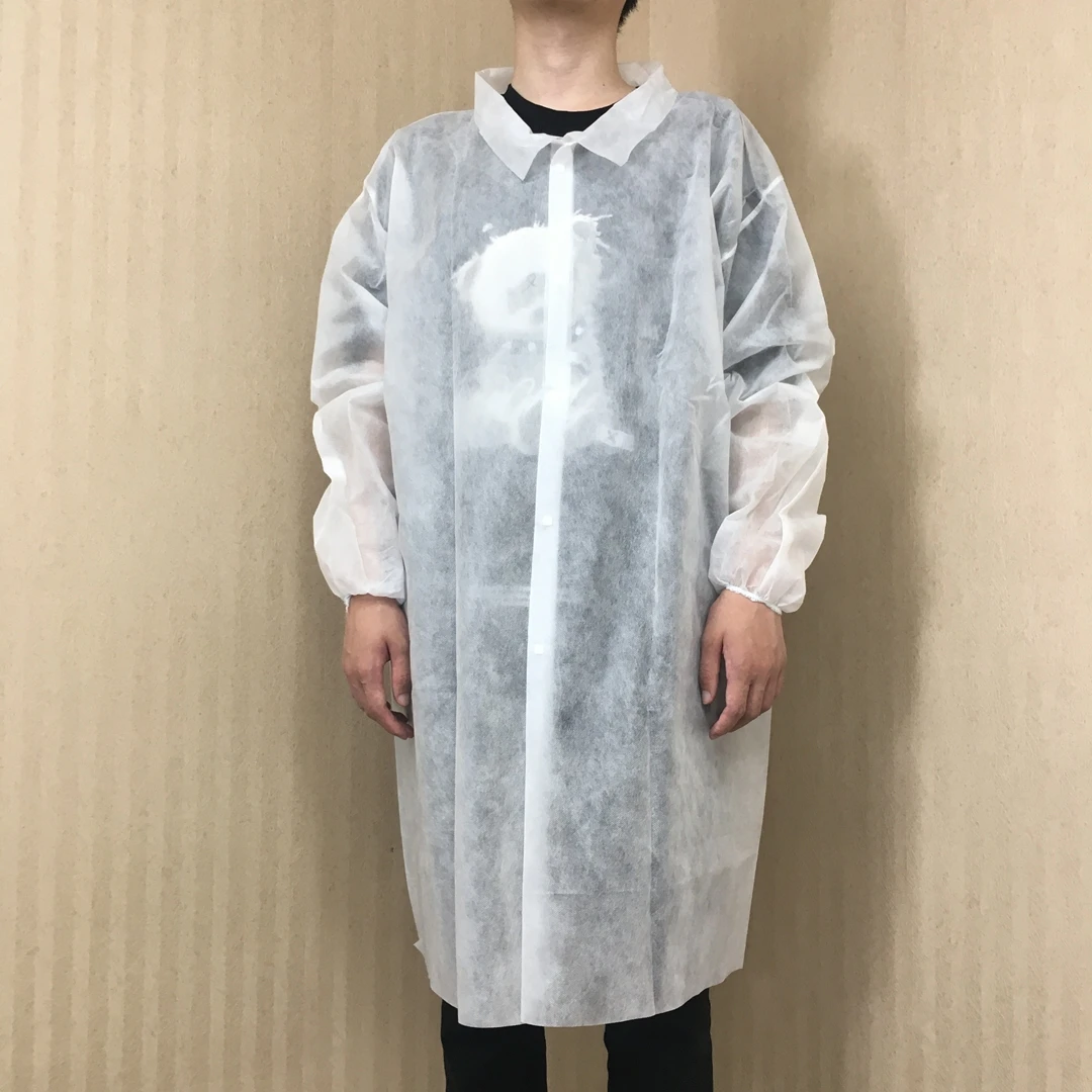 
Safety Protective isolation gowns PP SPP SMS visiting coat PPE lab coat factory price 