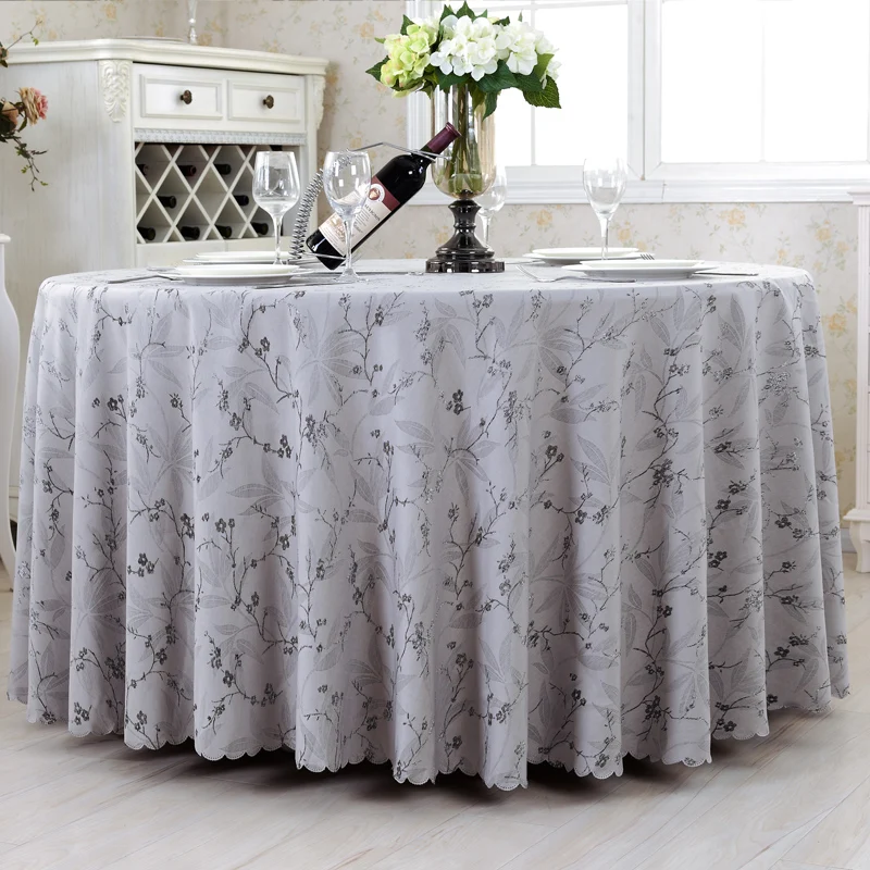Wedding Table Cover 100% Polyester 120' Round Jacquard Table Cloth