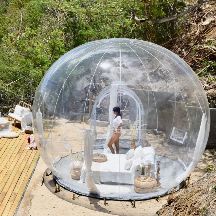 Outdoor Camping Glamping Lodge Hotels Shelter Clear Bubble Tent Igloo House Inflatable Dome Home