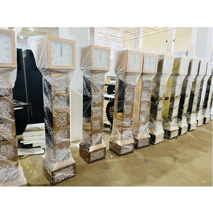 Modern Simple Golden Color 3D Mechanic Wall Clock Resin MDF Crystal Home Decoration for Living Room