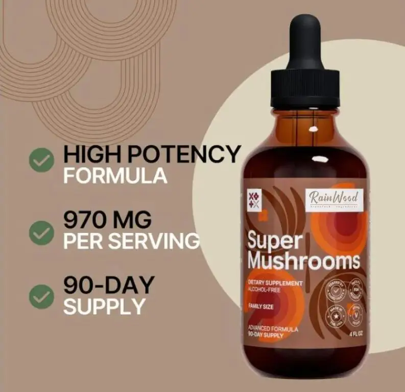 Wholesale Natural 8-in-1 Mushroom Liquid Drops Supplement For Adults