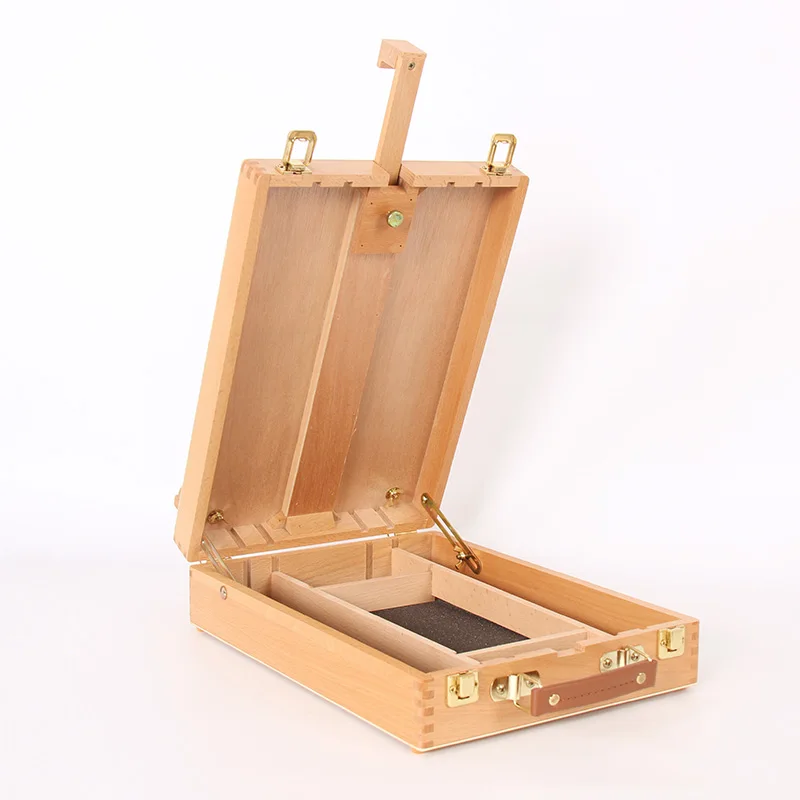 Creative Beech Wood Easel With Paint Box Oil Painting Rack Paint Tool Case