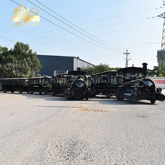 New promotion high quality electric train trackless train 84 adults electric amusement train for sale