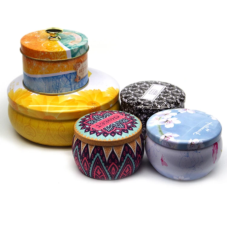 Christmas Scented Fragrance Luxury Empty Containers Jar 2 4 6 8 10 Oz Round Custom Gold Rose White Matte Soy Candle Tin Box