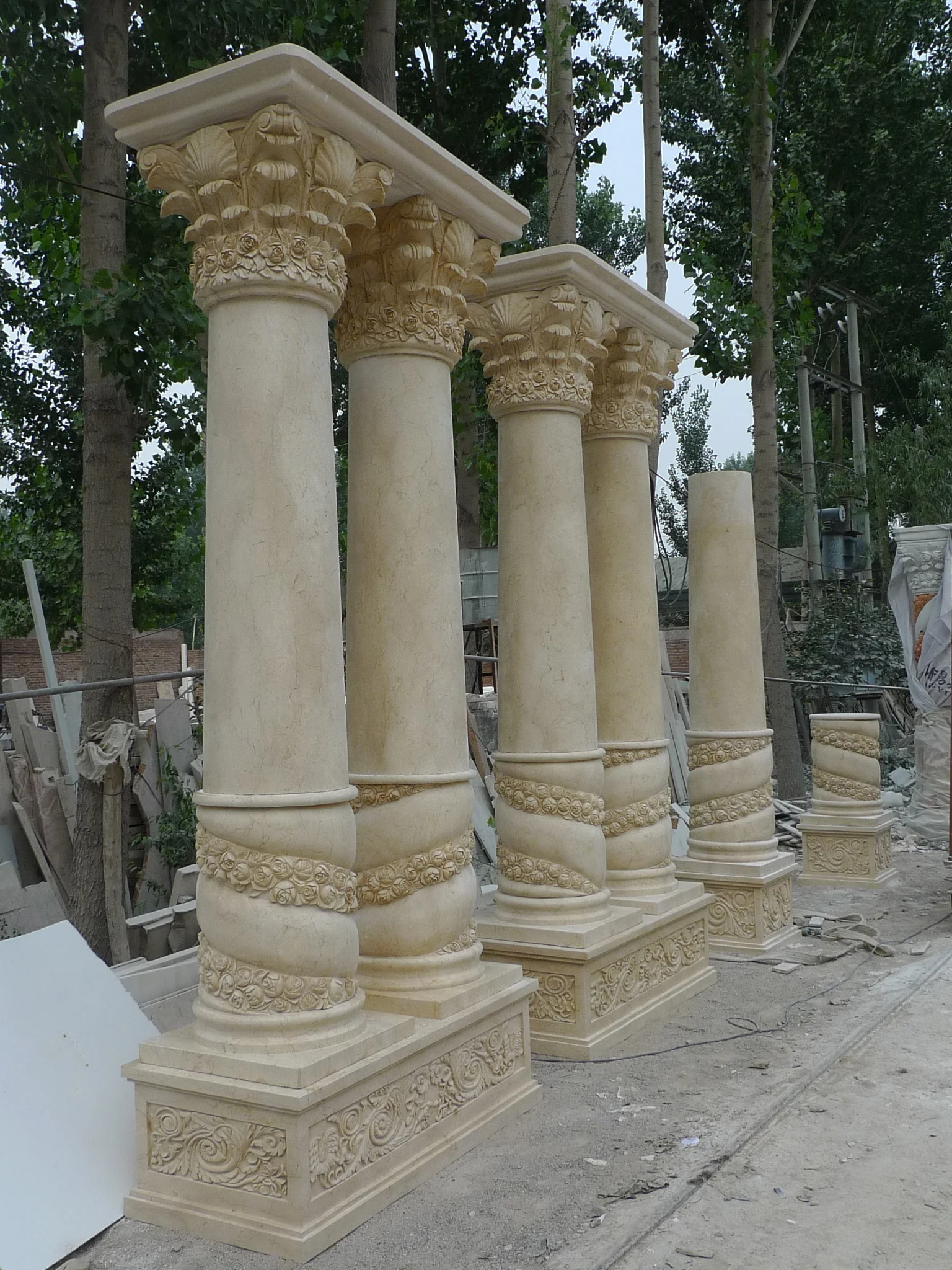 Best New Products garden decorative marble pillar hand carved Roman style marble column