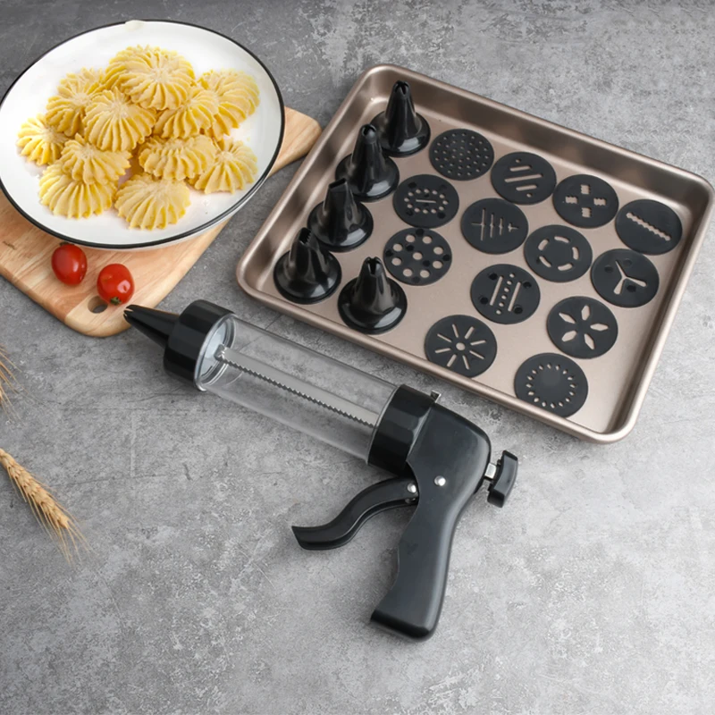 20 PCS Professional Cookie Press Cake Decorating Cream  Plastic Nozzles Dessert Tools Squeeze Cream Cake Cookie Icing Decoration