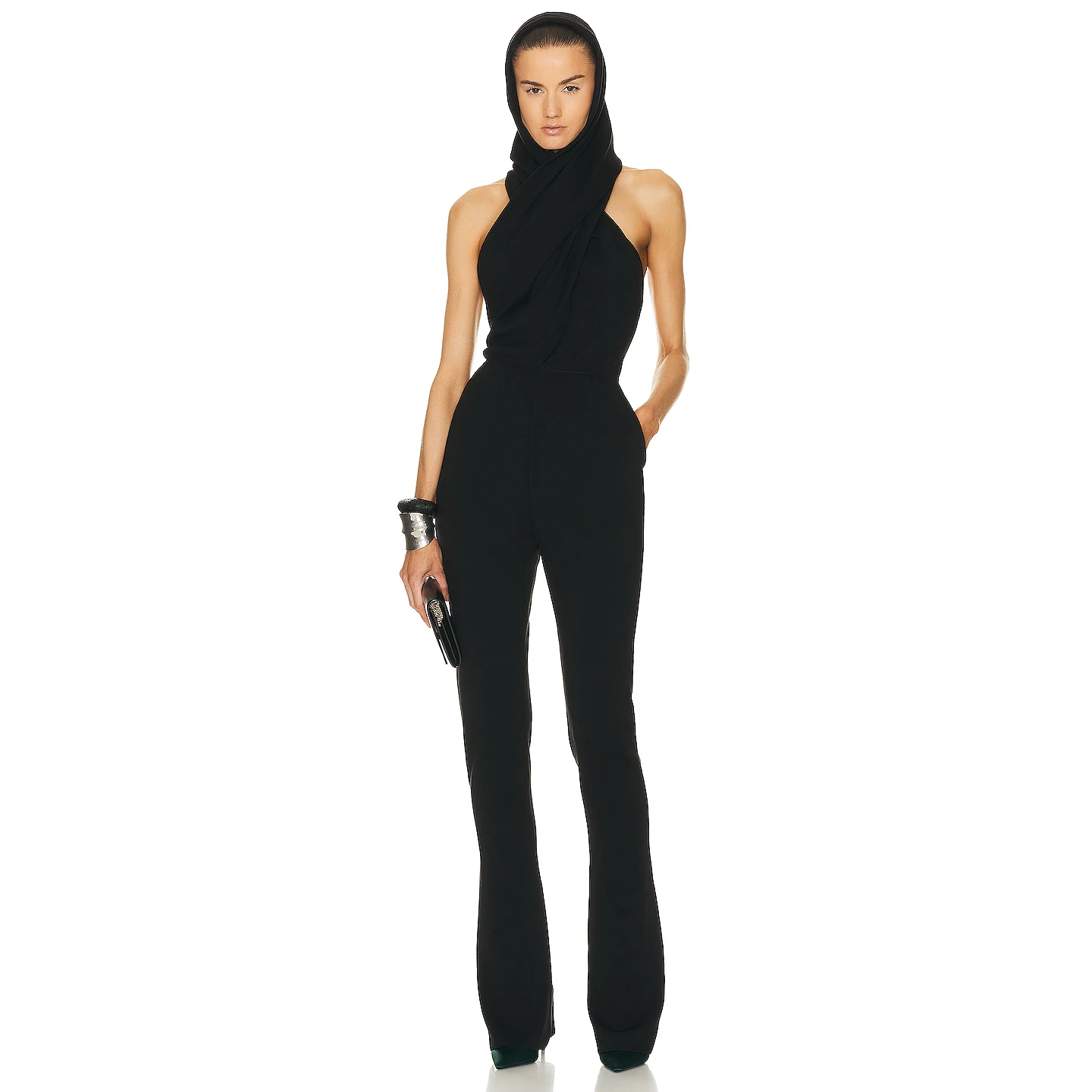 JB2242 Black Elegant Spandex Jumpsuit Women Clothing Sexy Club Sleeveless Fashion Backless Jumpsuit Party