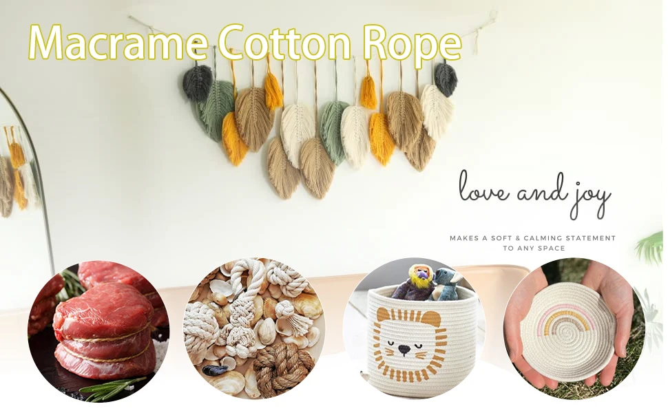 Wholesale Braided Cotton Twine Macrame Cord Cotton Rope for DIY Craft and Gardening Decoration