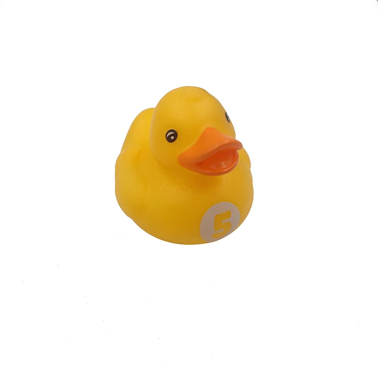 China Factory 2 Inch Number Duck Shower Toy  Baby Bath Toy Custom Rubber Duck