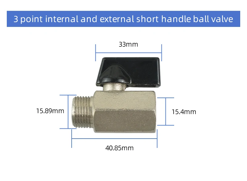High Quality Ball Valve 3/8 Internal and External Short Handle Ball Valve Stainless Steel Clamp Ball Valve
