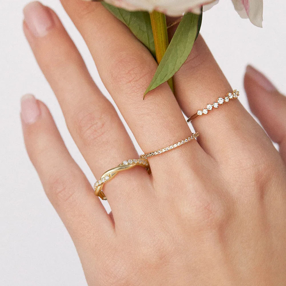 Fine Jewelry Silver Simple Finger Rings 925 Sterling Silver Women Bridal Jewelry Cubic Zircon Wedding Modern Promise Rings