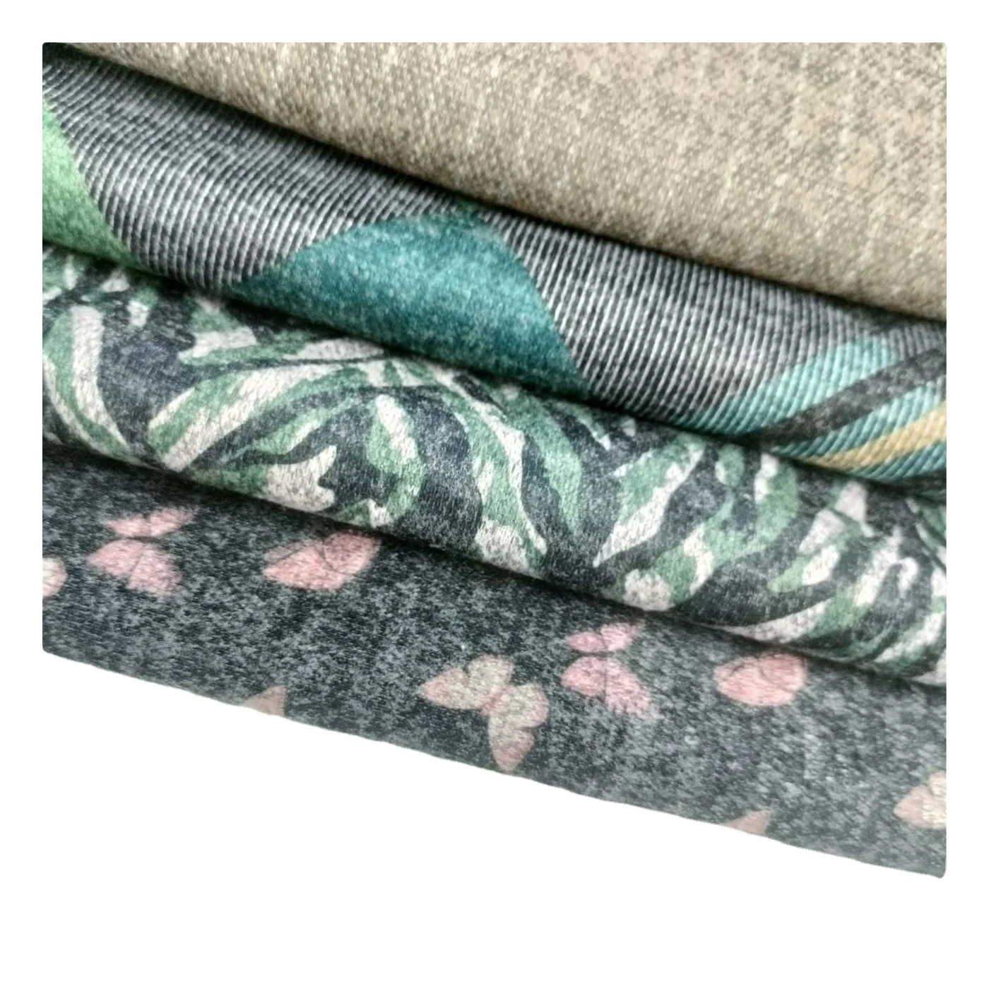 Esse Hacci ANGORA PAPER PRINT POLY RAYON SPAN STRETCH  customize Knitting Jersey Fabric for woman garment