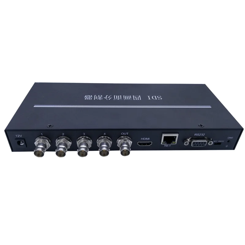 
 SDI-VS4 Quad экран сплит бесшовное видео переключатель с HDMI выход PIP POP режим RS232 управление 1080P 4 канала SDI Multiviewer  