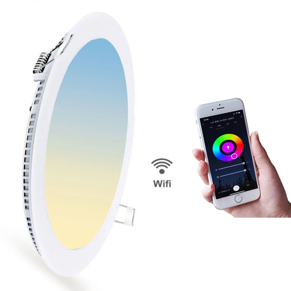 Smart RGB CCT downlight 6w 12w 18w 24w Tuya wifi Маяк умное управление круглая квадратная панель света 3 дюймов 6
