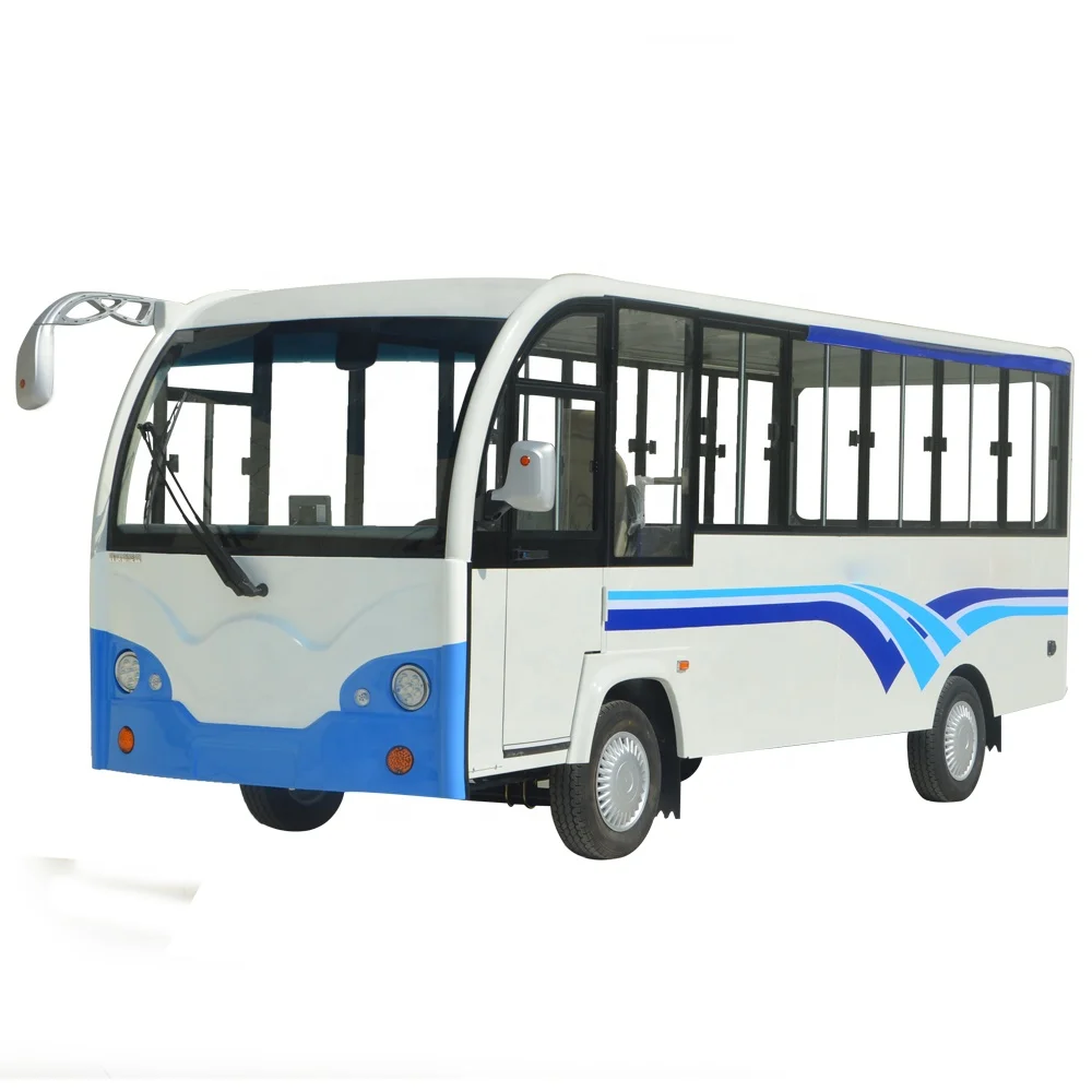 Strong power 22 seats electric shuttle bus with door air conditioning