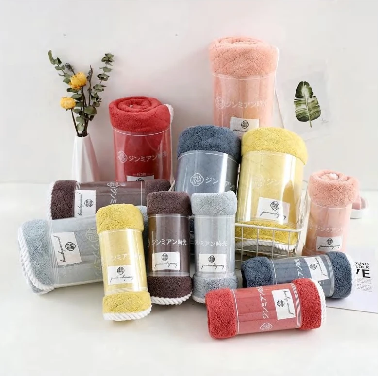 The factory wholesale Hotel Luxury microfiber bath towels Custom LOGO coral fleece bath towel set custom face towels