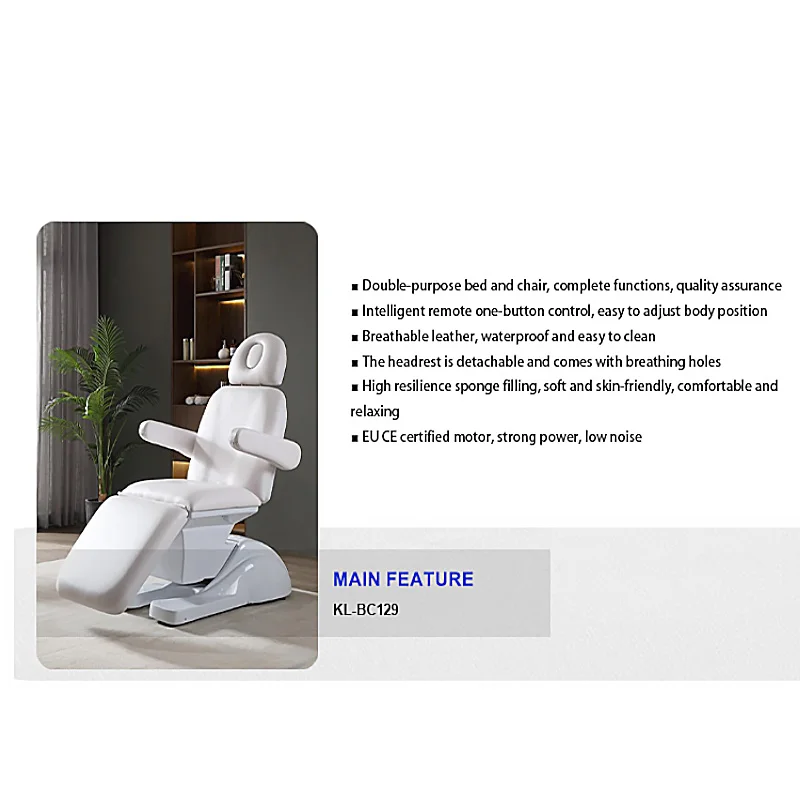 Adjustable Electric Facial Chair Therapy Spa Treatment Table Salon Furniture Tattoo 3/4 Motors Massage Bed Spa Beauty Bed