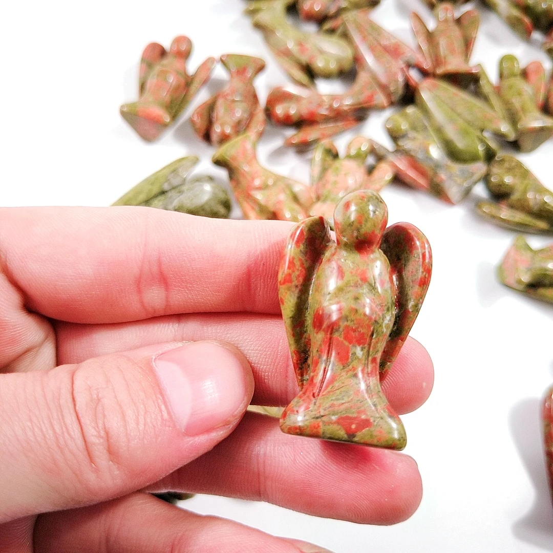Gemstone Assorted Angels 1.5 inch Wholesale Gemstone Unakite Angel Crafts