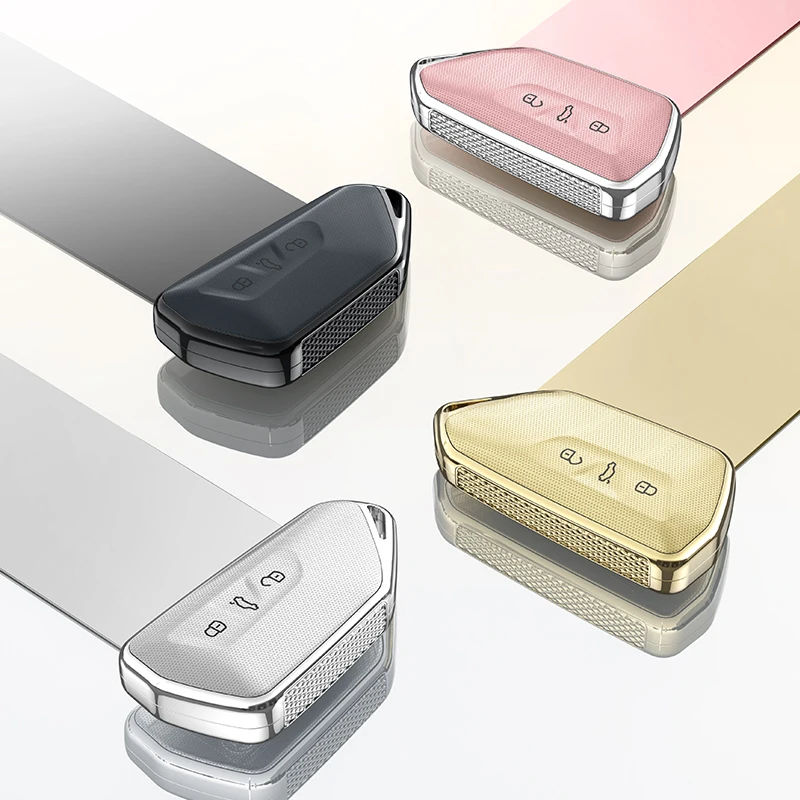 Full Cover ABS Shell Remote Key Case for Volkswan Golf 8 with Keychain Fob Customizable Metal Car Protection Key Cover