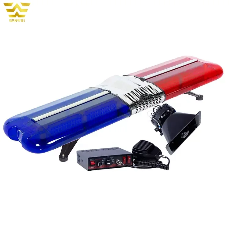 DC12V 24V ambulance police led blue light used flashing rotating lightbar with Alarm
