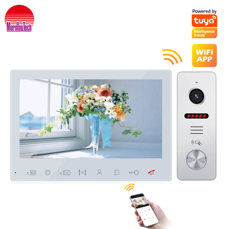 TUYA APP Mobile Phone Control Aluminum Doorbell Wifi IP Video Door Phone Intercom System For Villa