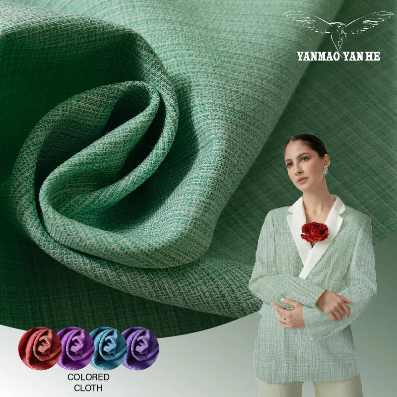 Value Deal Lightweight 180GSM Polyester Rayon Wool Green  Abaya Carbon Fiber Fabric Knitted Twill Fabric Textile for Dress