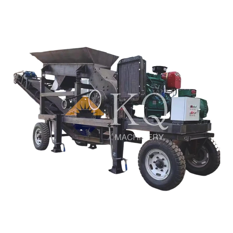 Small And Medium-Sized Electric Or Diesel Glass Ore Hammer Crusher Mobile Hammer Crusher For Sale
