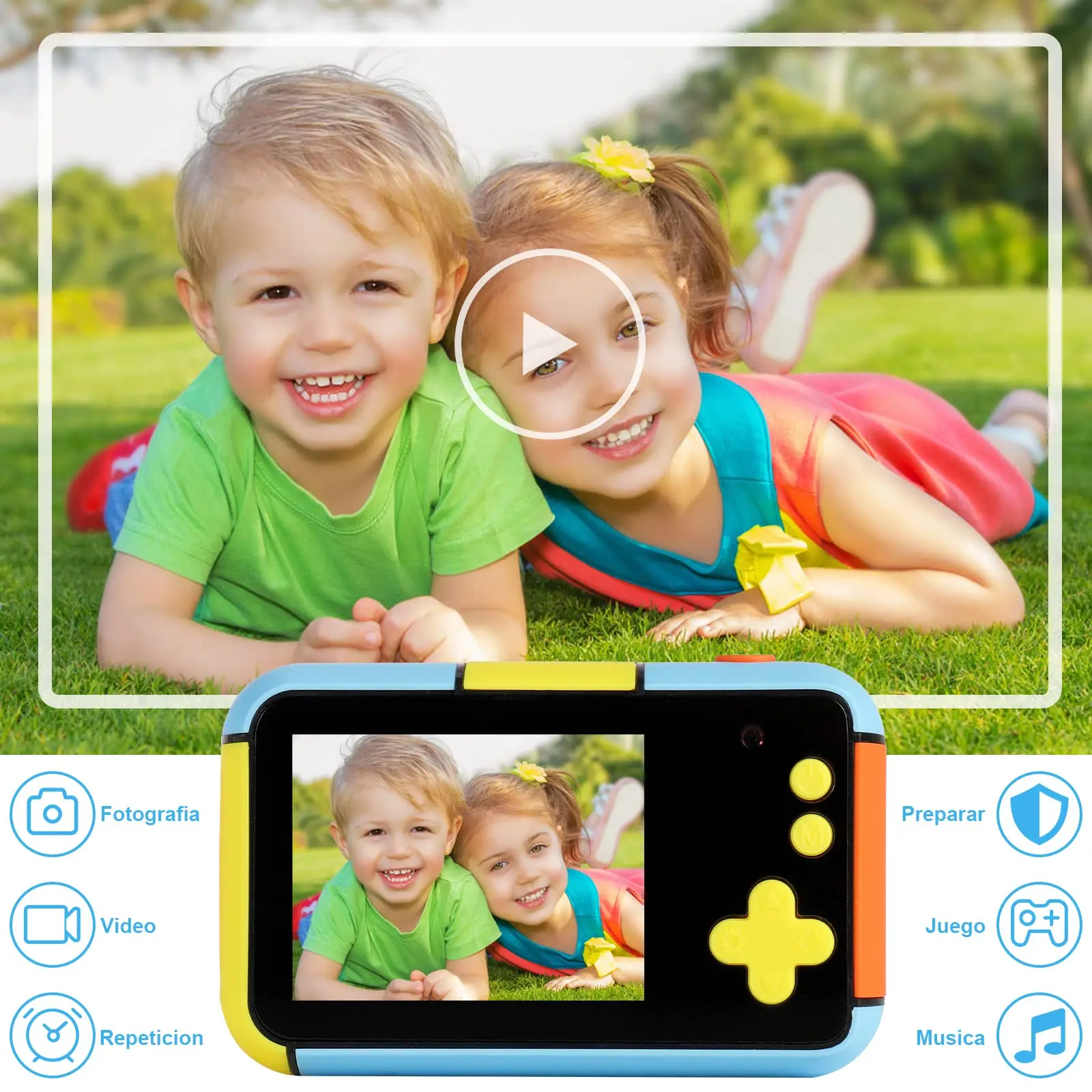 Christmas Birthday Party Gifts 2.4in LCD Screen 1080P HD Dual Lens Selfie Video Camera Children Digital Video Camcorder Camera