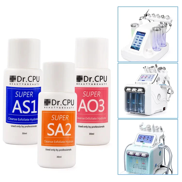 As1+ Sa2 + Ao3 Hydra Aqua Clean Dermabrasion Facial Serum Solution Hydro / Hydra Aqua Peel Solution 30Ml