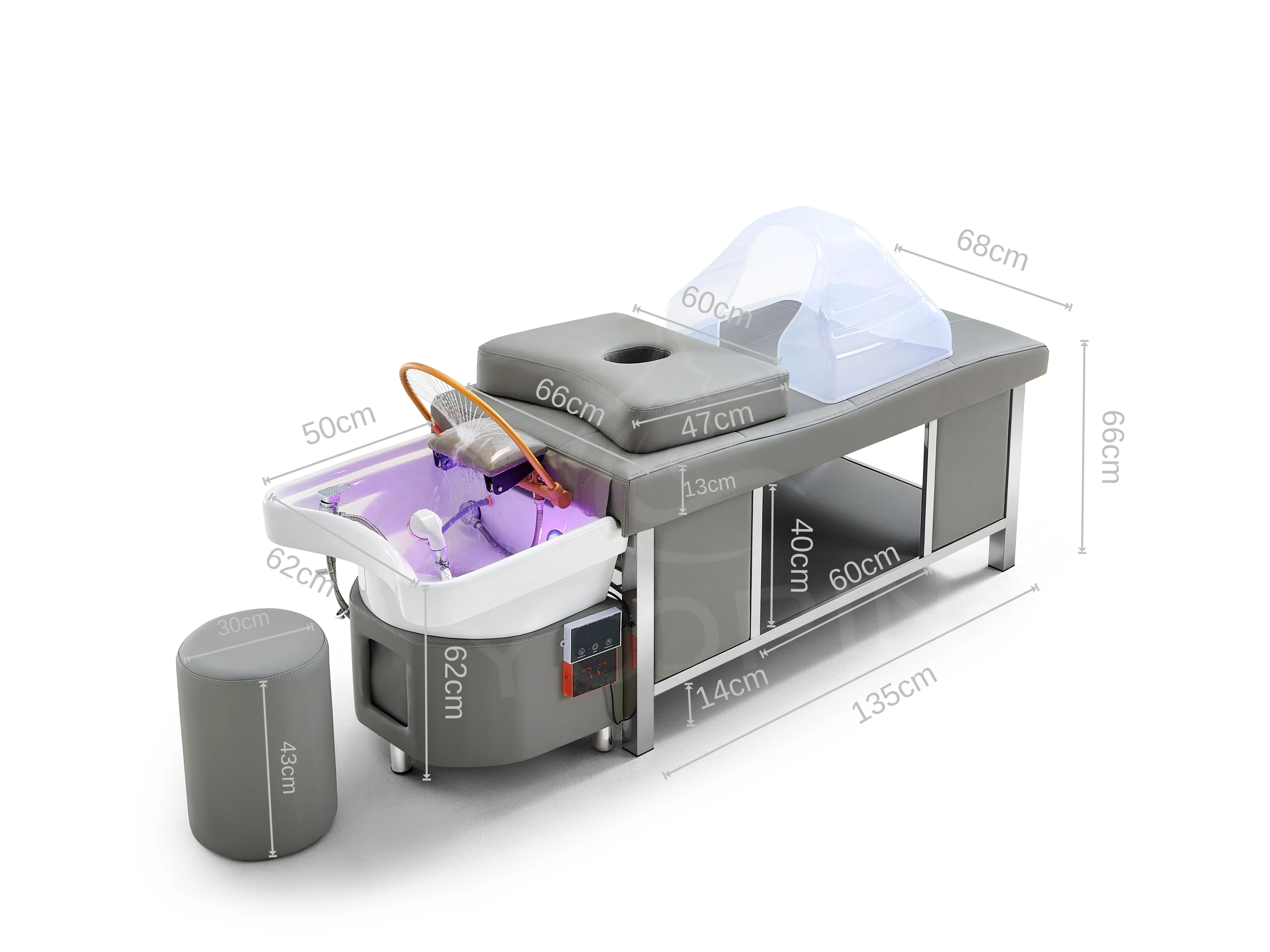 Hot Selling Black Spa Head Water Therapy Thai Massage Shampoo Bed Beauty Shop Massage Shampoo Bed Equipment