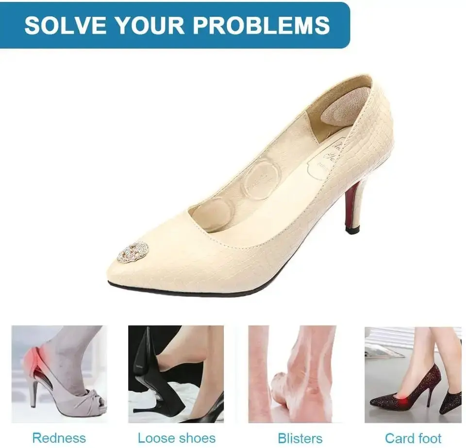 Customized Anti-slip Silicone Cushion Shoe Grips Insert Heels Silicon Pads High Protector Woman Shoe Pad Heel Foot Gel Forefoot