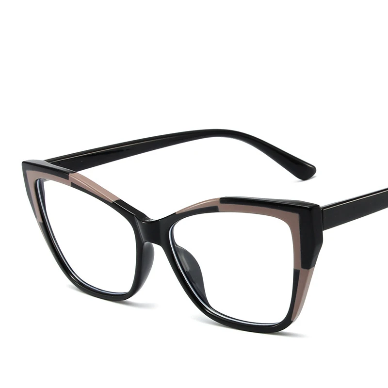 Ins fashion design luxury TR90 women oversized anti blue light glasses cat eye frames wholesale custom glasses retro lunettes