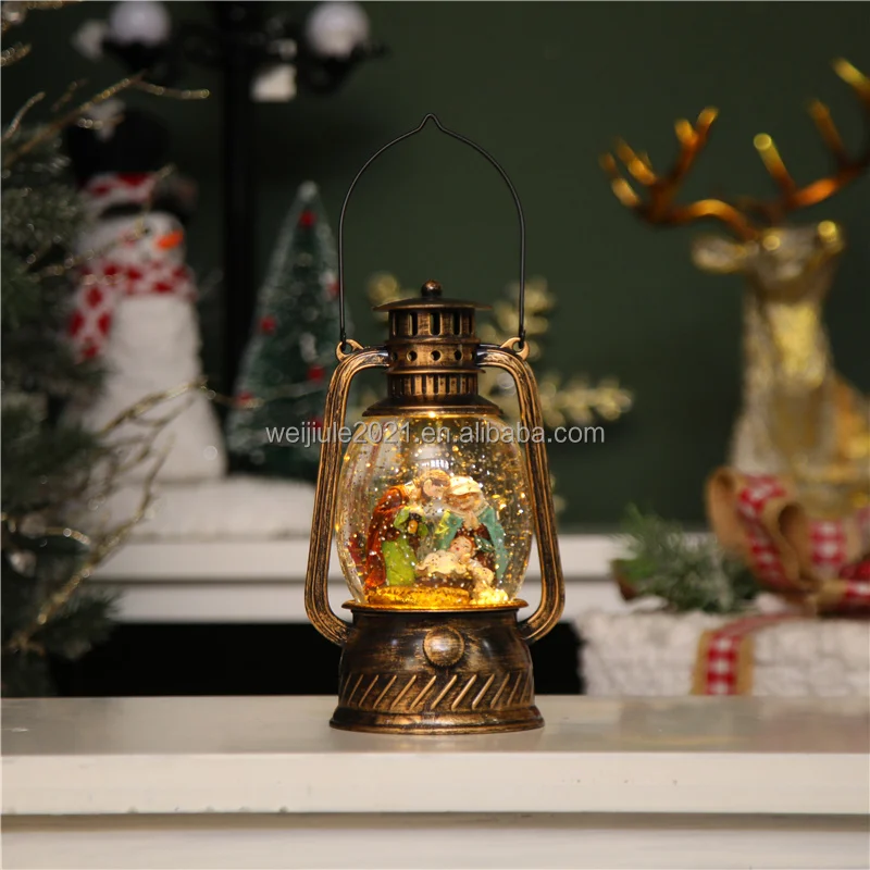 2023 Best Selling Wholesale Christmas Musical Gifts Night Light Navidad Plastic Lamp Christmas Snow Globe Water Lantern