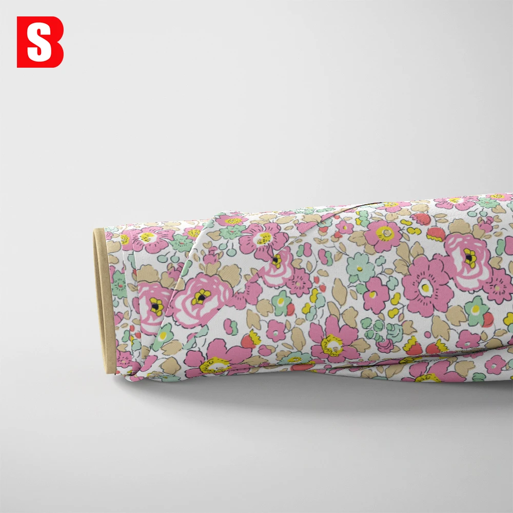 OEM & ODM Wholesale Liberty Tana Lawn Fabric 100s Breathable Poplin Cotton Besty Floral Series Digital Printed fabric For Dress