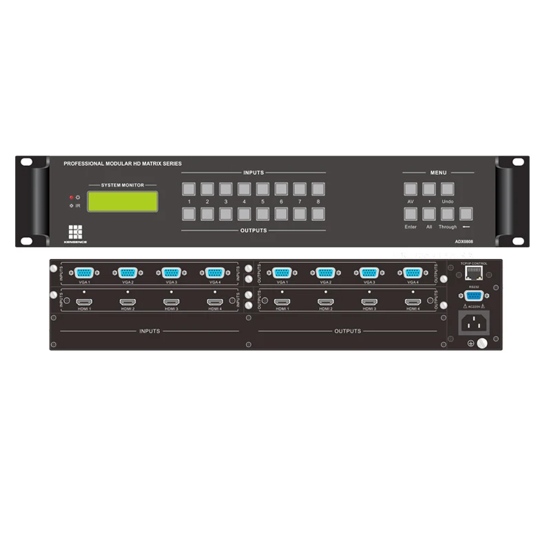 hot sale 4x4 16x16 video wall Audio and video hdmi matrix switcher with preview