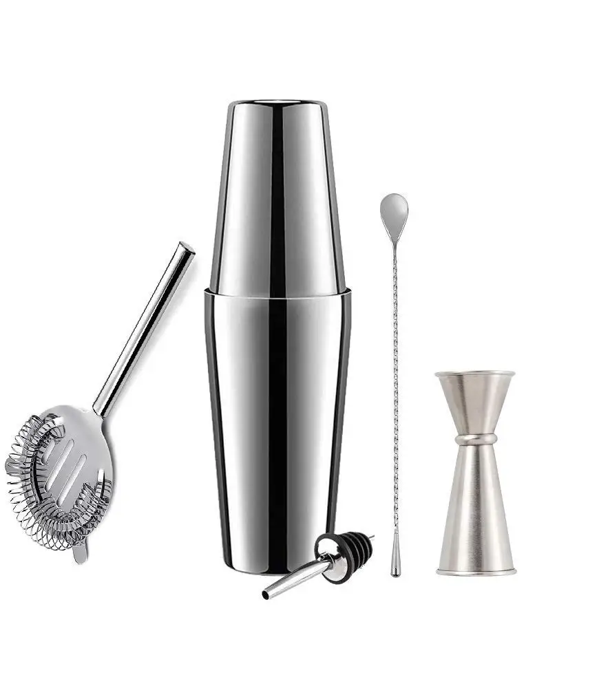 Premium Brushed Bartender Set Cocktail Shaker Set Copper Coated Stainless Steel Rod Cocktail Making Machine Set