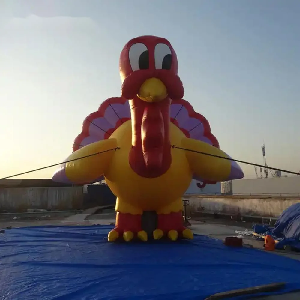 wholesale Giant Vivid Inflatable Turkey Inflatable Ostrich Mascot Model Blow Up Animal Balloon For Thanksgiving Decoration