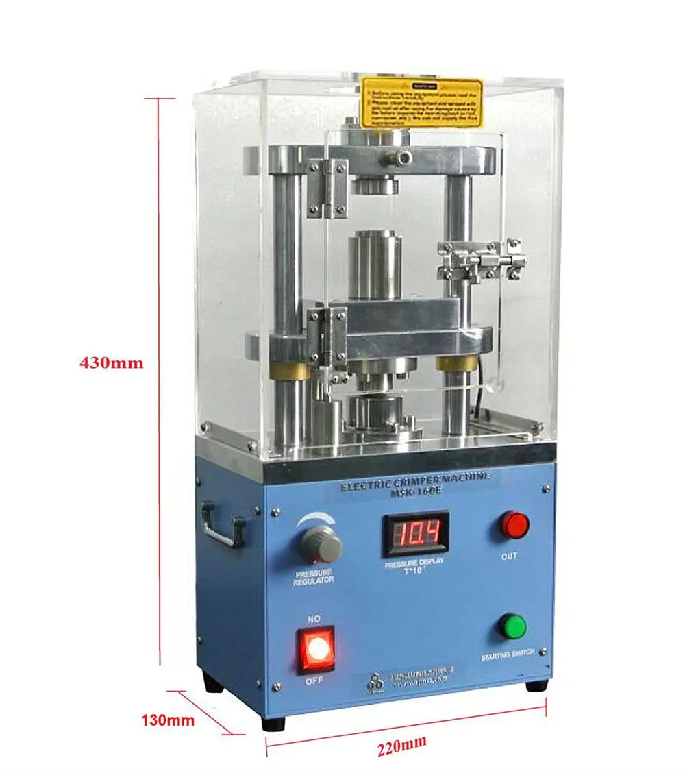 Digital Pressure Controlled Electric Crimper for CR20XX Coin Cells (Ar Glovebox Compatible) -MSK-160E