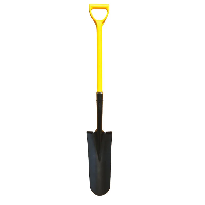 
Durable steel shovel with handle for digging and trenching 