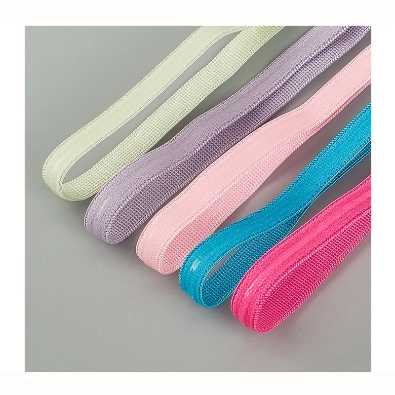 Wholesale silicon tape 1cm colorful black white silicone grip elastic tape swimwear underwear rubber elastic band