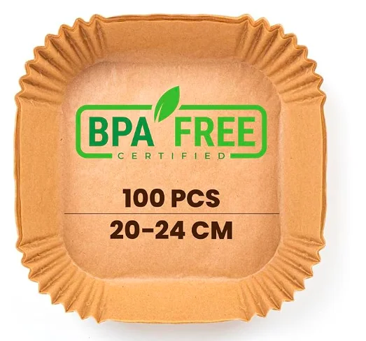 BPA free nonstick disposable 100 pieces airfryer parchment baking paper square round airfryer paper 20-24cm 8inch 8-10zoll