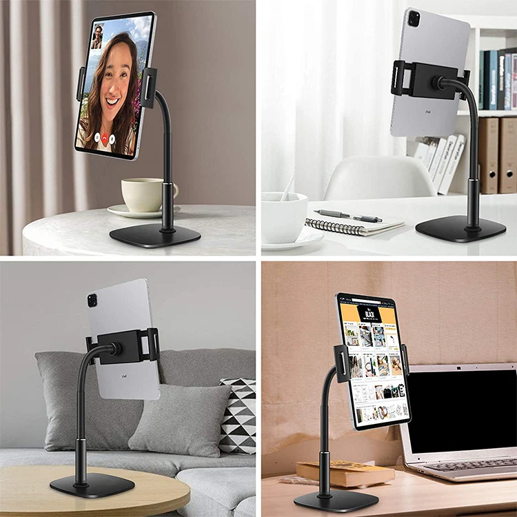 Great Roc Amazon hot sale universal fold flexible adjustable aluminum mobile holder tablet stand desktop phone holder for iPad